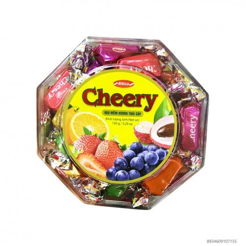 Kẹo Mềm Hương Trái Cây Cheery Bibica Hộp Bát Giác 150g 